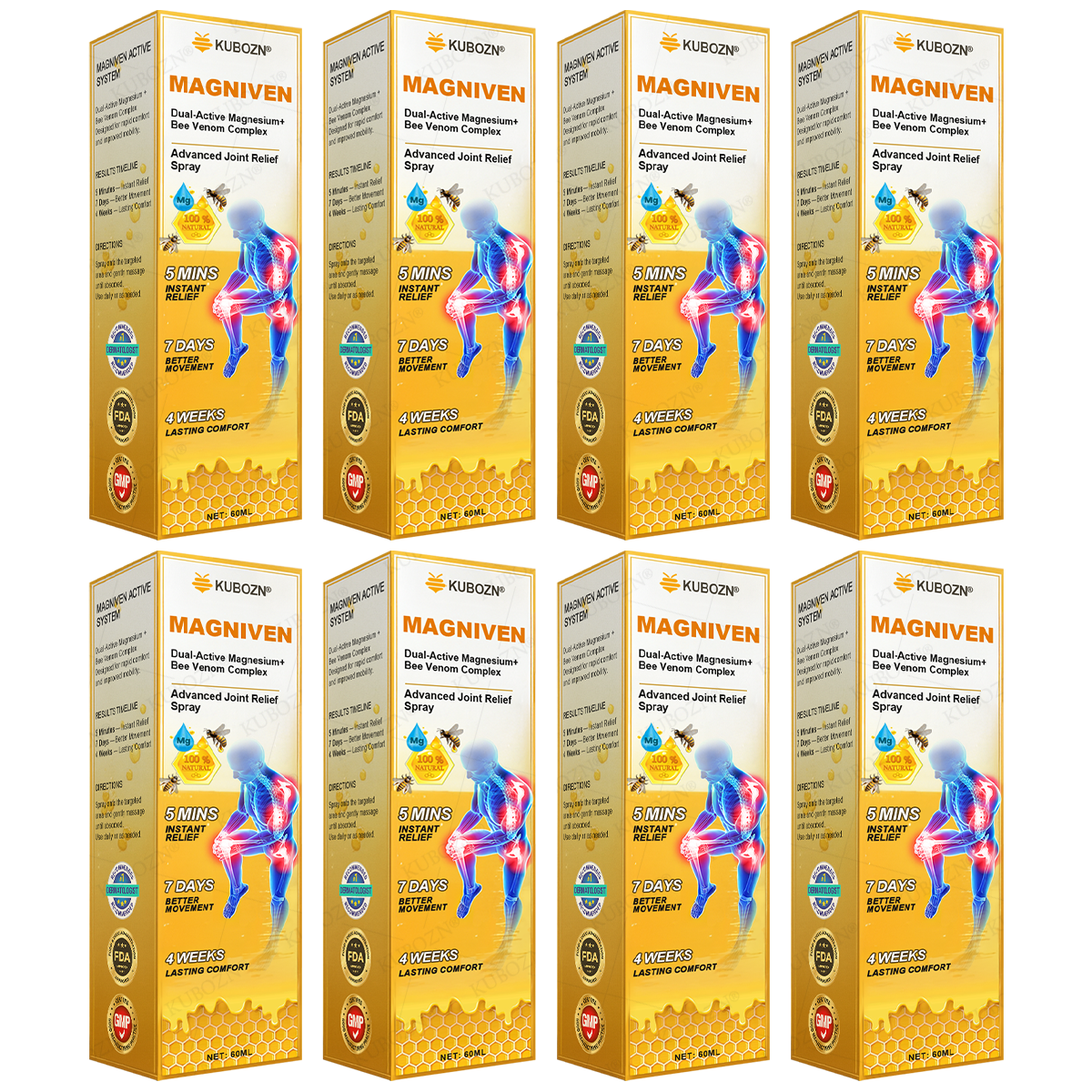🇺🇸🏅 KUBOZN® MagniVen Magnesium & Bee Venom Joint Spray – 5 Min Relief · 7 Day Mobility · 4 Week Comfort