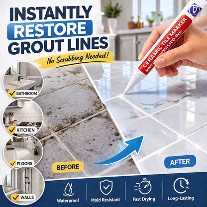 🔥Vodlan™ Anti-Mould & Waterproof Joint Pen for Ceramic Tiles! 🖌️