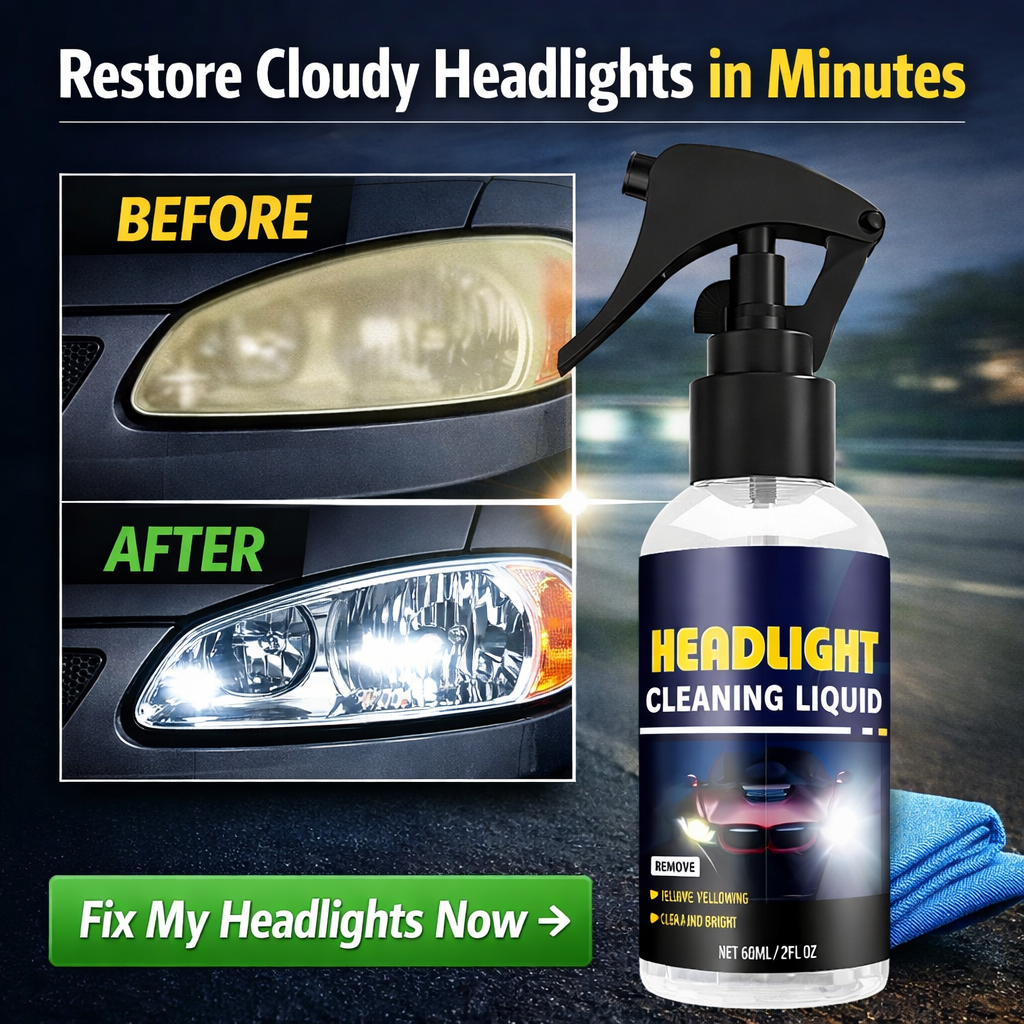 🚗 KUBOZN® Car Headlight Cleaning & Restoration Agent – Scratch Remover, UV Protection & Anti-Yellowing