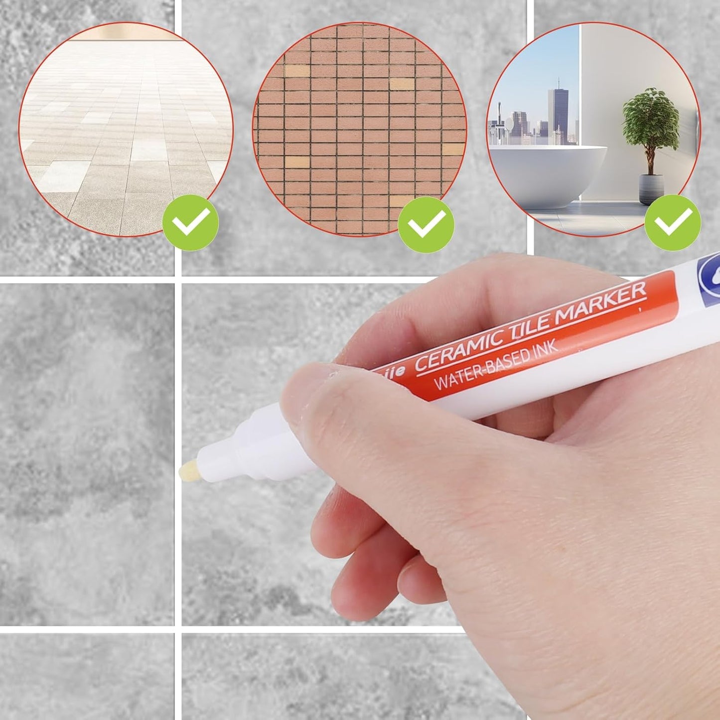 🔥Vodlan™ Anti-Mould & Waterproof Joint Pen for Ceramic Tiles! 🖌️