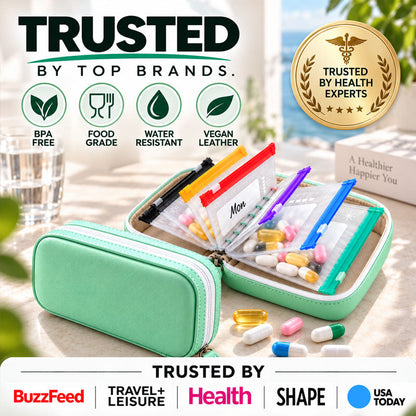 KBZHealth™ Modular Wellness Wallet – 7-Day Travel Pill & Vitamin Organizer Case (OFFER)