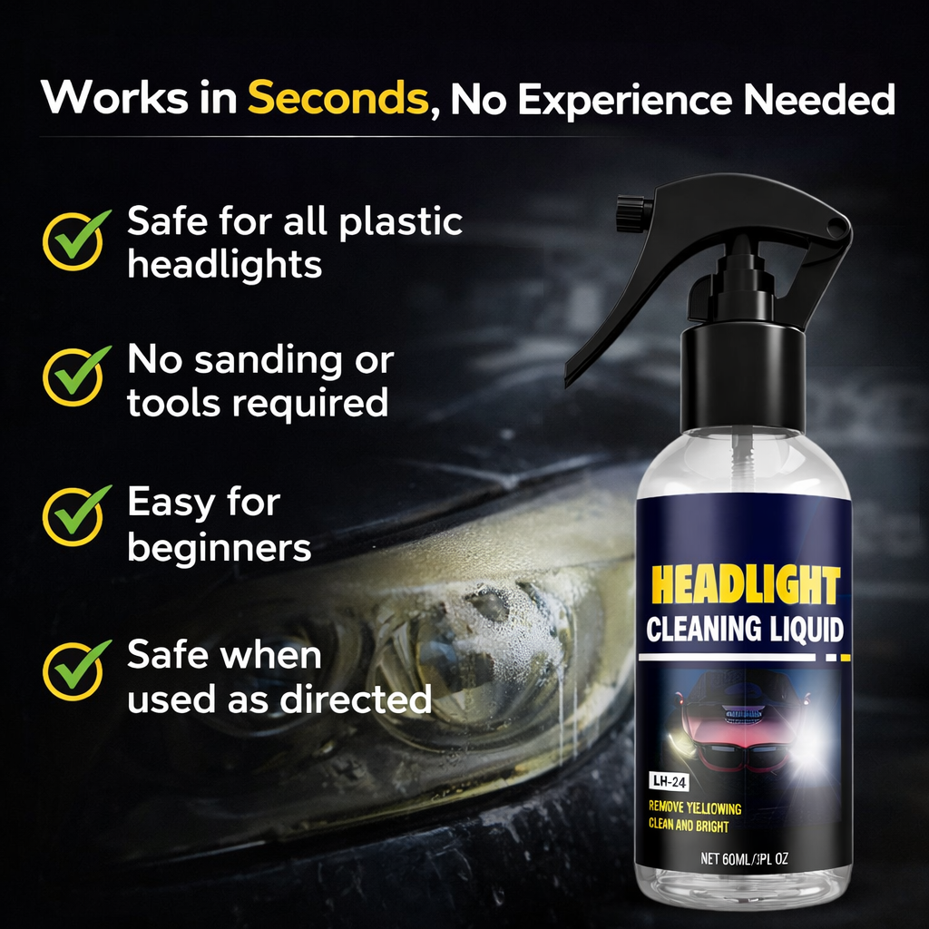 🚗 KUBOZN® Car Headlight Cleaning & Restoration Agent – Scratch Remover, UV Protection & Anti-Yellowing