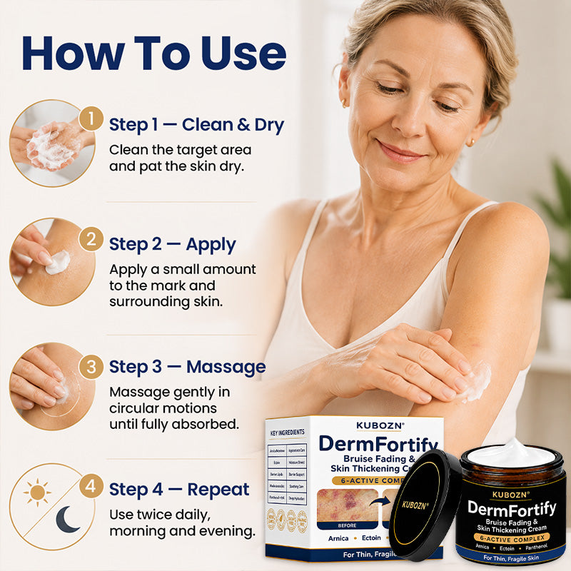 KUBOZN® DermFortify - Advanced Bruise Fading & Skin Thickening Cream for Thin, Fragile Skin
