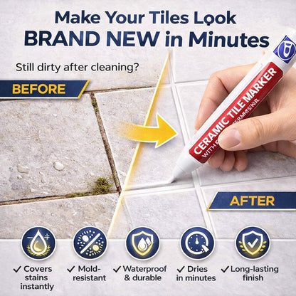 🔥Vodlan™ Anti-Mould & Waterproof Joint Pen for Ceramic Tiles! 🖌️