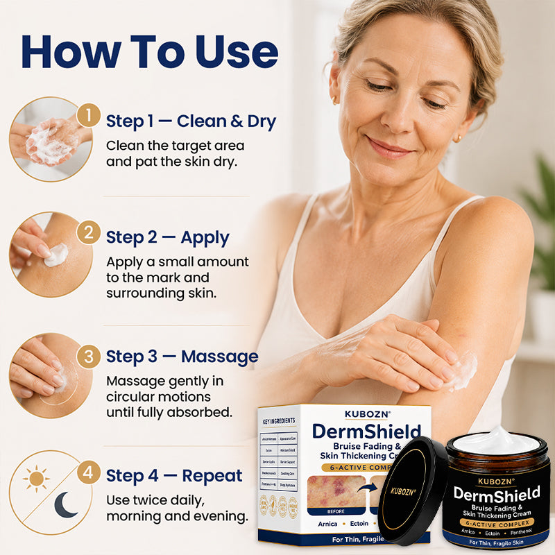 KUBOZN® DermShield - Advanced Bruise Fading & Skin Thickening Cream for Thin, Fragile Skin