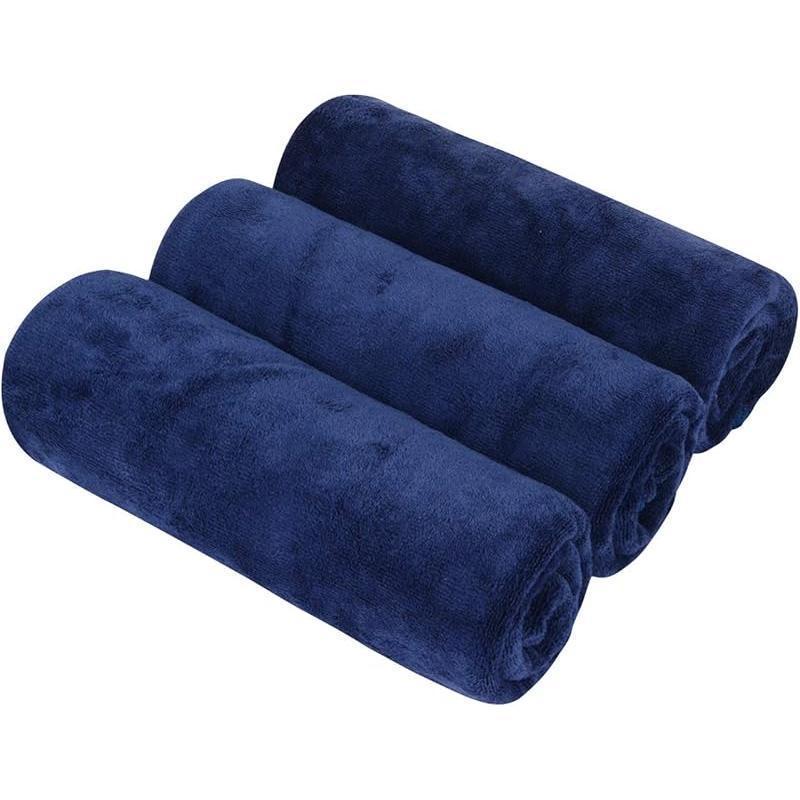KUBOZN® 3 Pack Microfiber Twisted-Loop Quick-Dry Towels