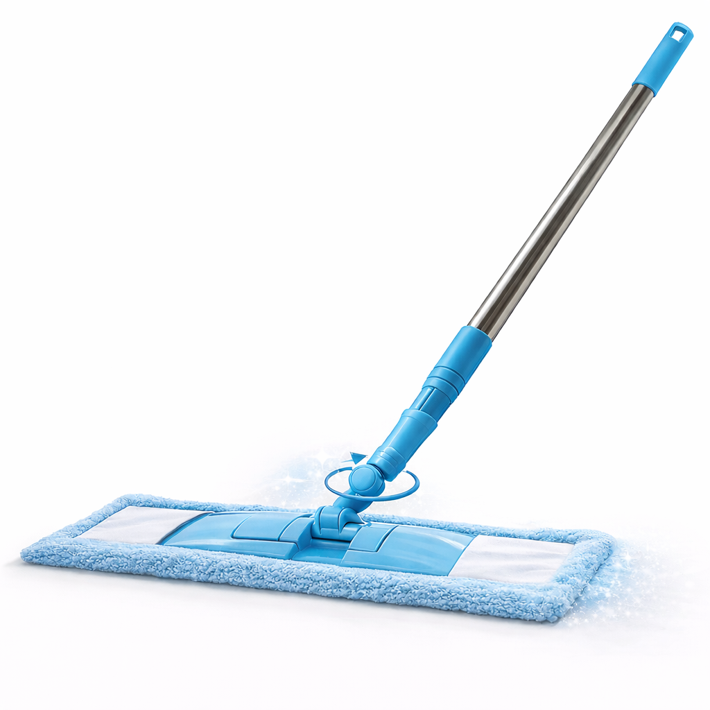 KUBOZN® Detachable Coral Fleece Flat Mop with Stainless Steel Handle