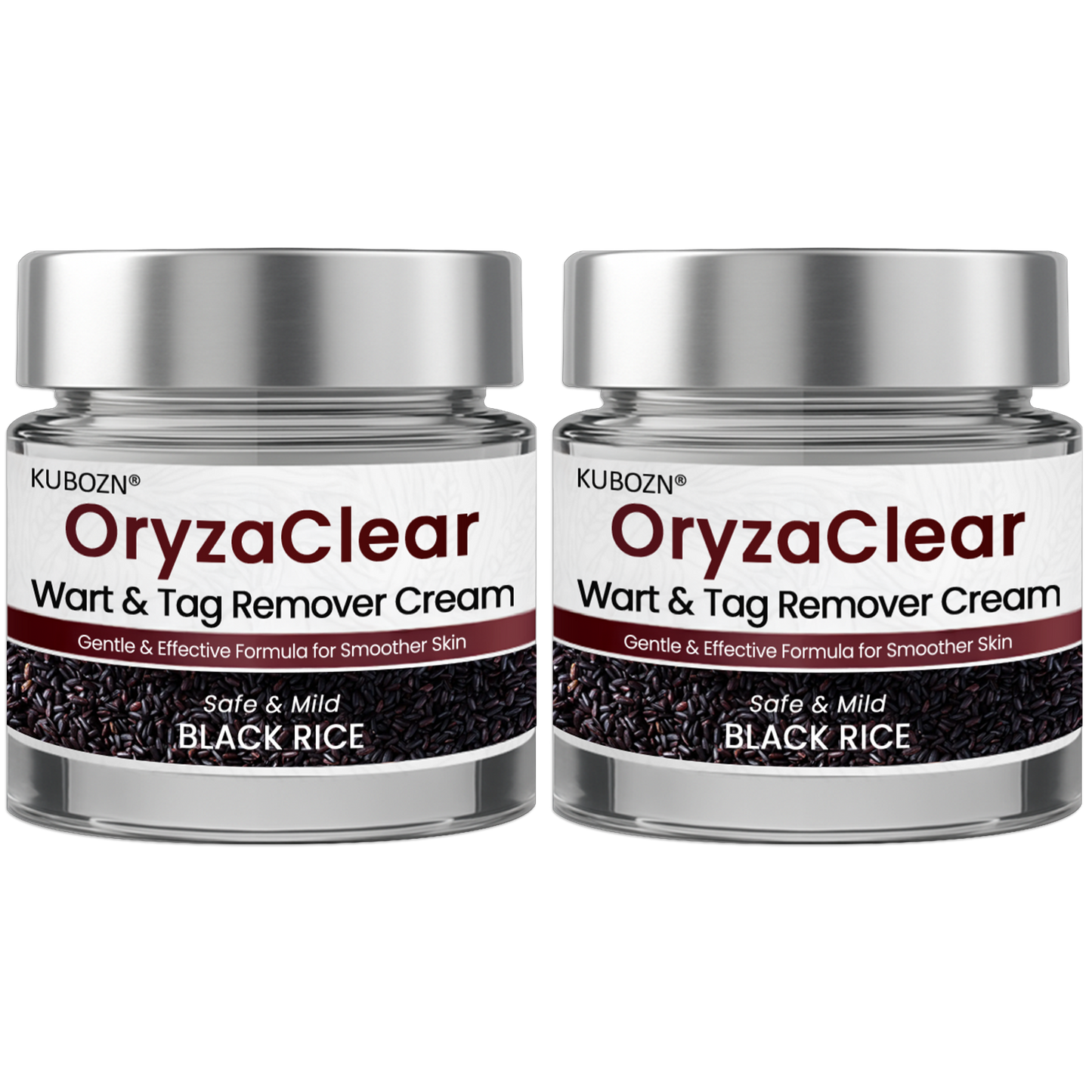 🌿 KUBOZN® OryzaClear – Black Rice Power Cream for Skin Tags & Bumps · Gentle Plant-Based Softening Formula 🅱︎