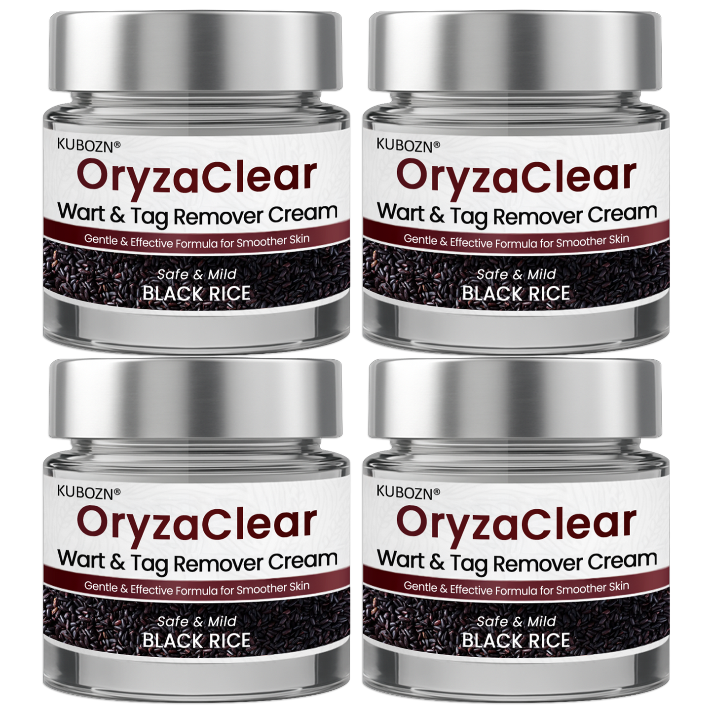 🌿 KUBOZN® OryzaClear – Black Rice Power Cream for Skin Tags & Bumps · Gentle Plant-Based Softening Formula 🅱︎