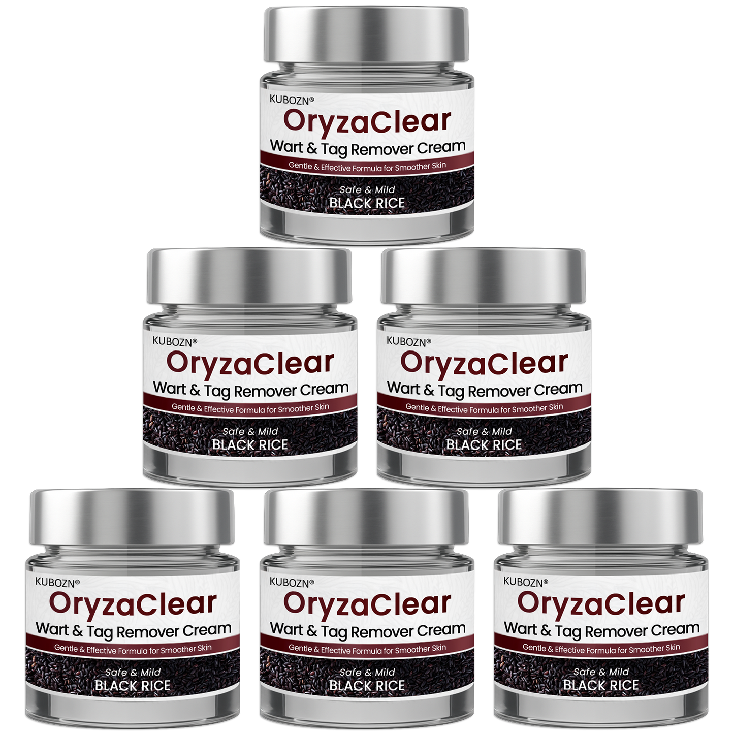🌿 KUBOZN® OryzaClear – Black Rice Power Cream for Skin Tags & Bumps · Gentle Plant-Based Softening Formula 🅱︎