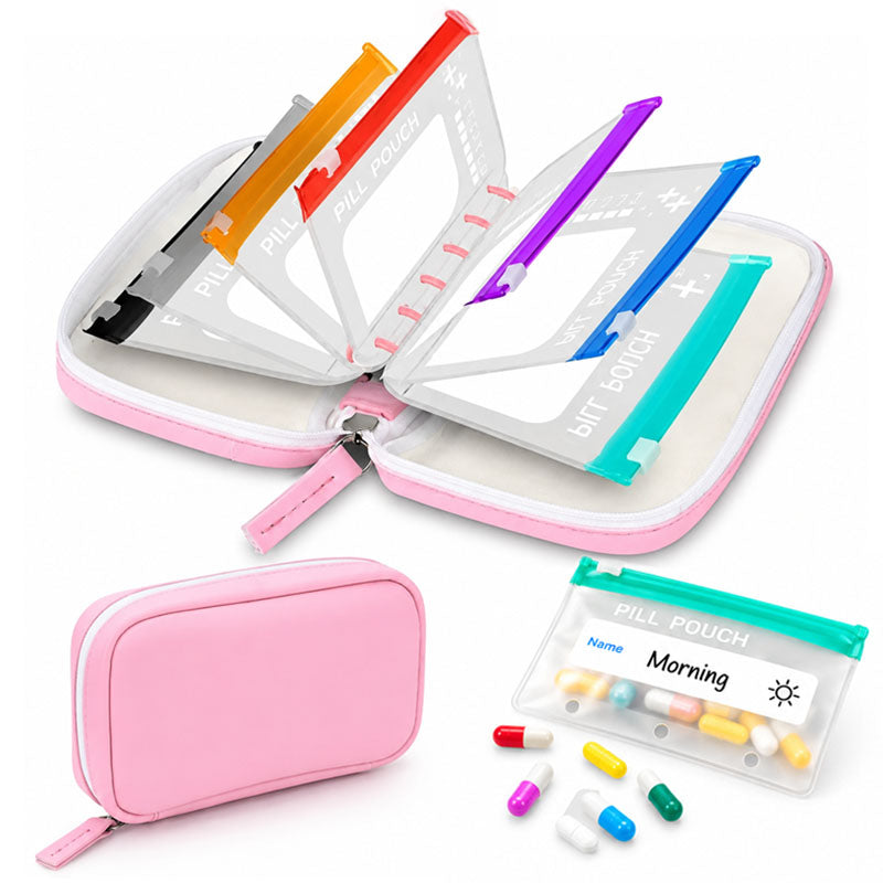 🔵Modular Wellness Wallet – 7-Day Travel Pill & Vitamin Organizer Case
